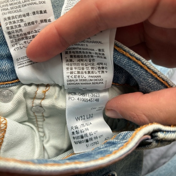 Levi's Strauss 511 Slim Fit Jeans Mens Size 32 x 32 W32 32L Zip Fly Red Tab A10 - Picture 8 of 11